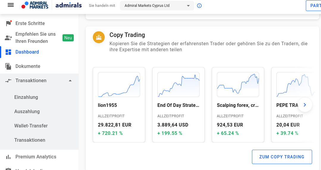 Copy Trading Admiral Markets