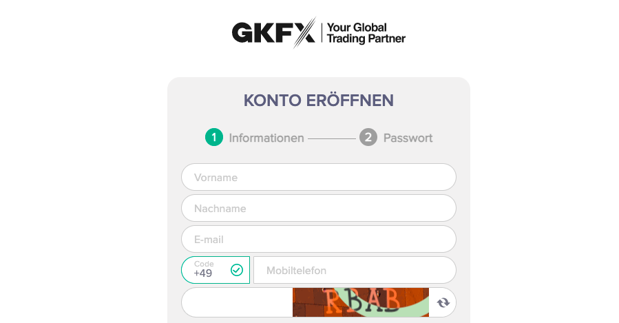 GKFX Kontoeröffnung