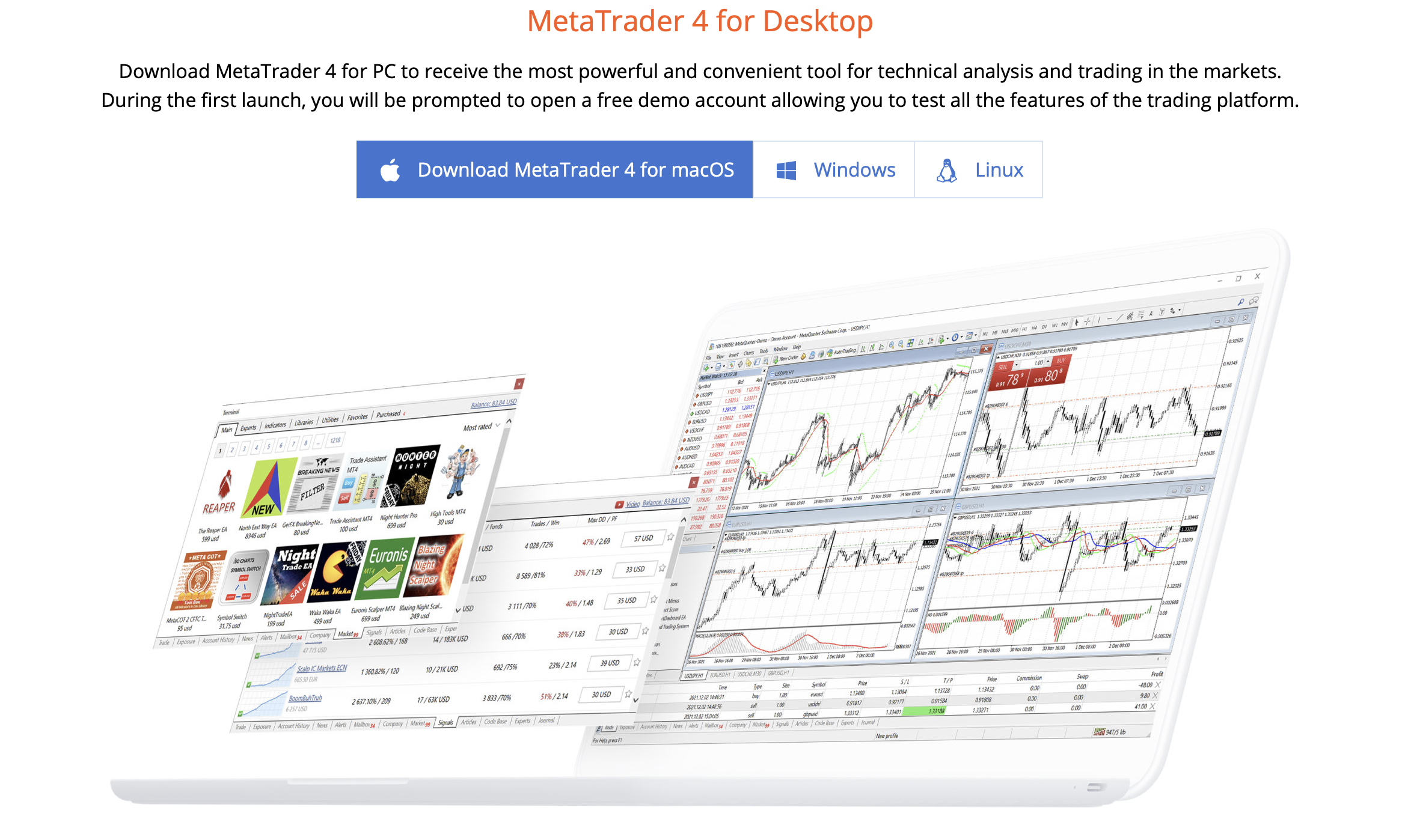 MetaTrader 4 für den Desktop