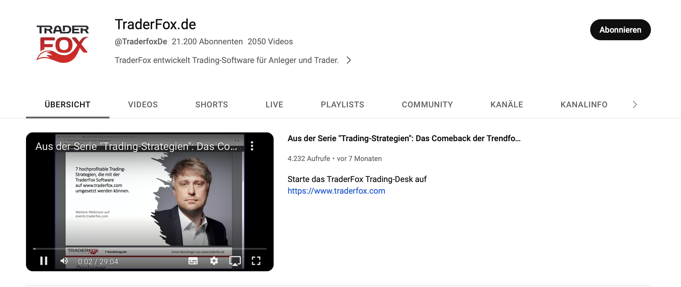 Traderfox YouTube