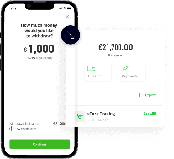 Auszahlung bei eToro per Mobile App