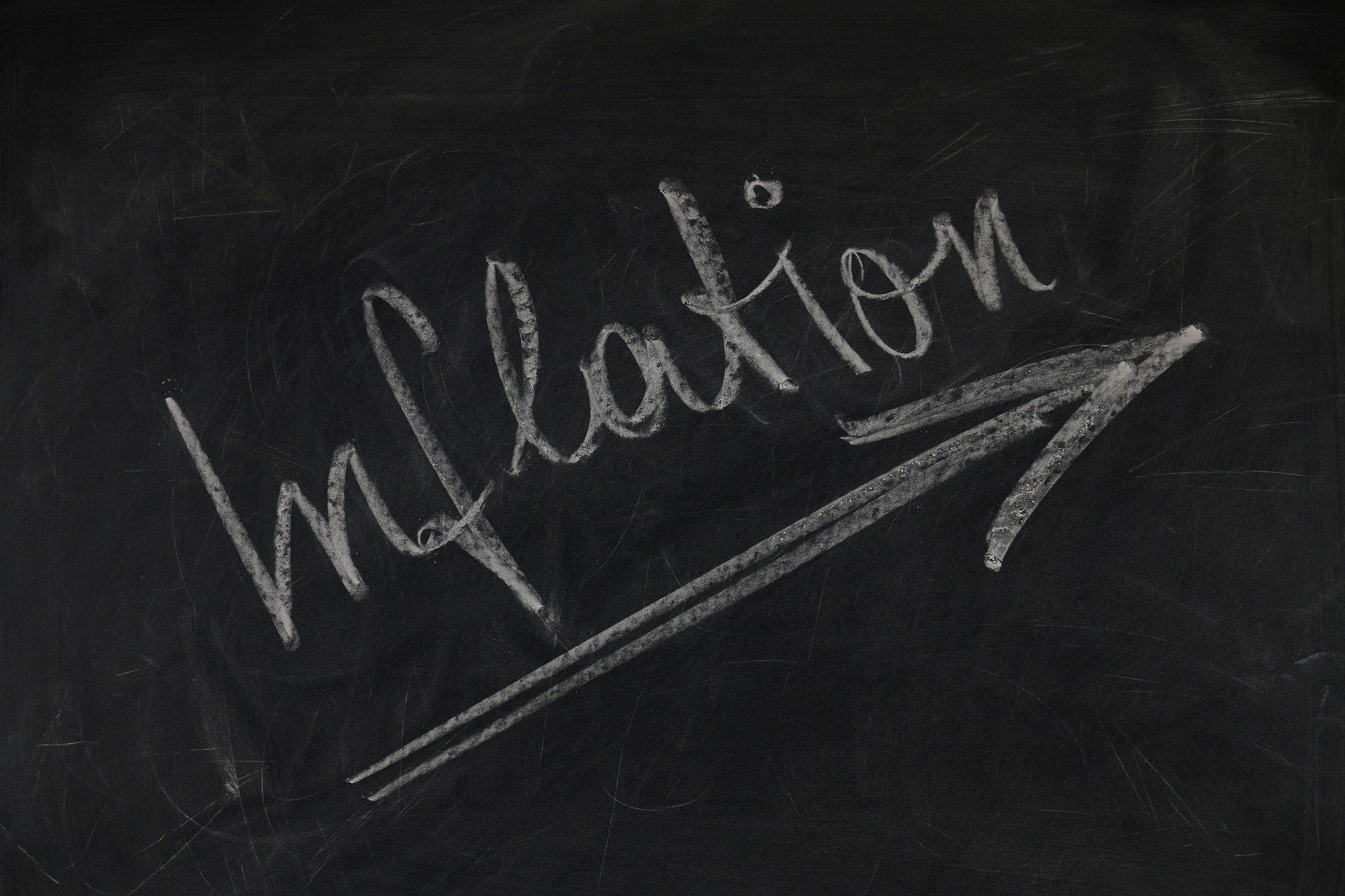 Wort Inflation auf eine Tafel geschrieben