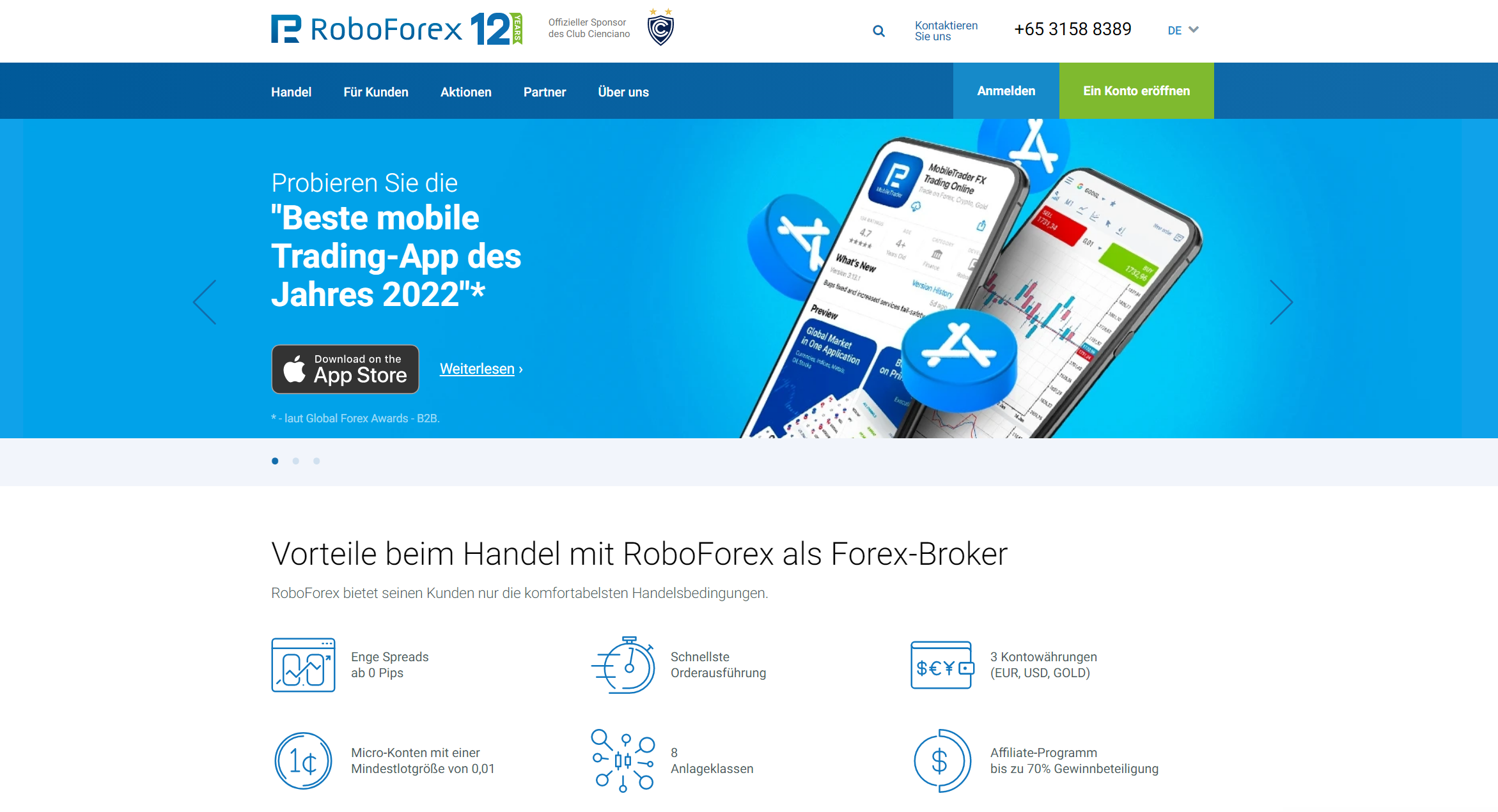 RoboForex webseite