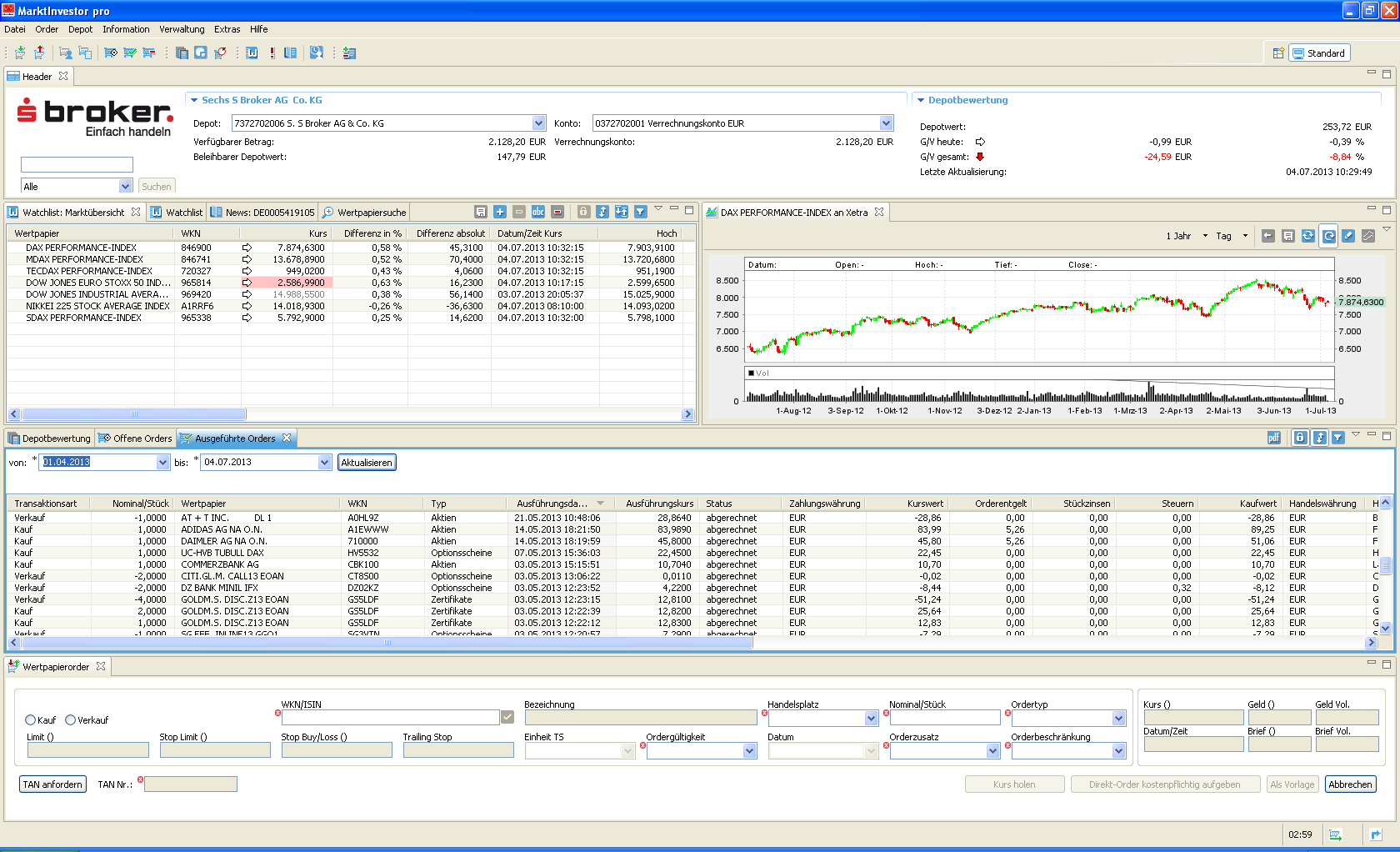S Broker Marktinvestor Pro Software