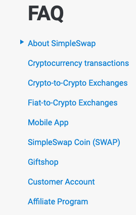 SimpleSwap FAQ
