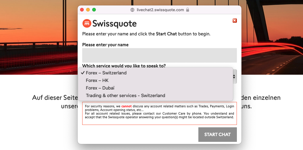 Swissquote Live Chat
