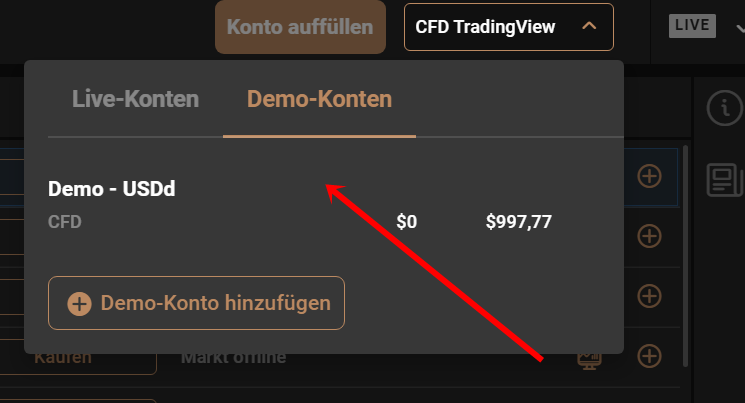 Trading App Demokonto