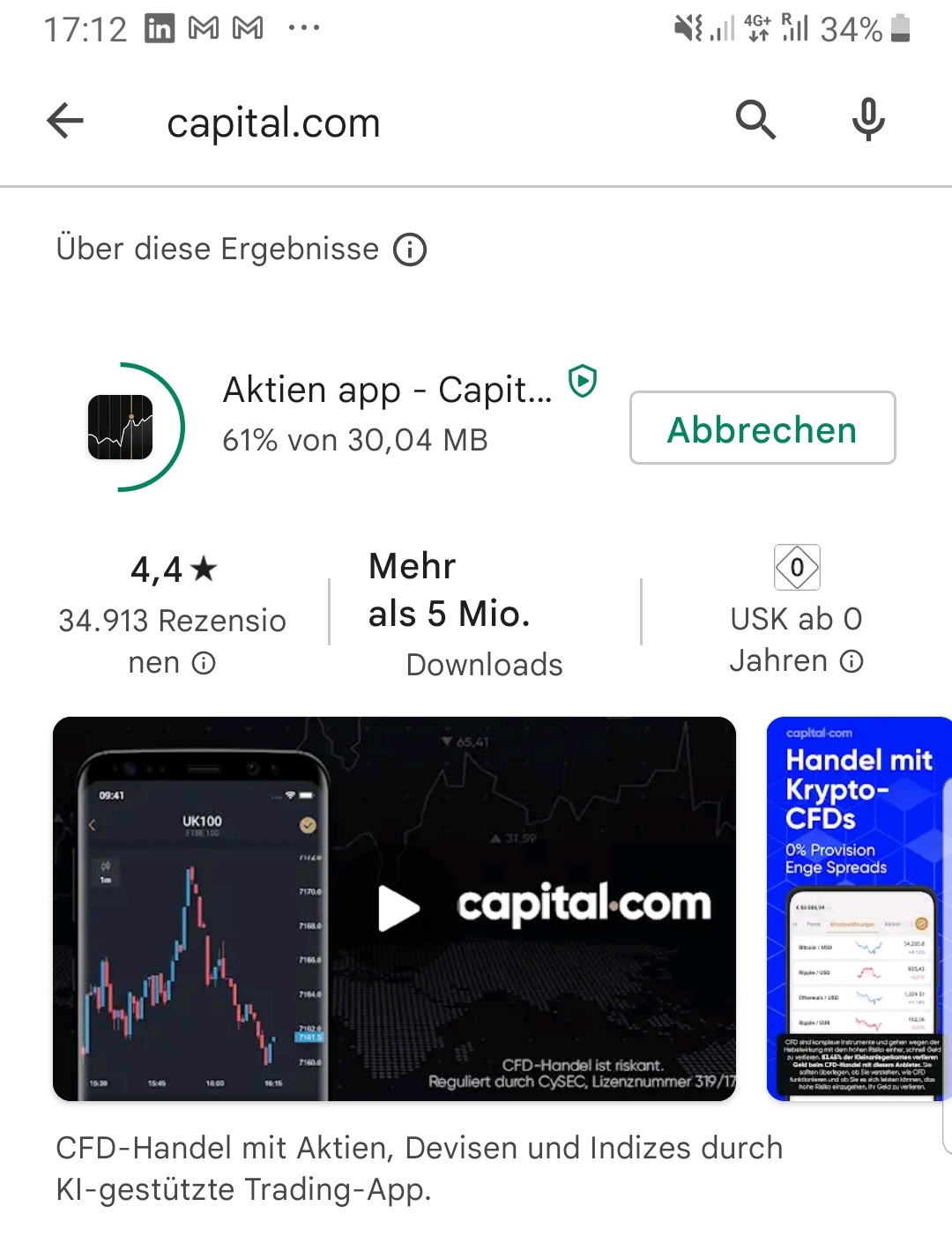 Trading App im Appstore herunterladen