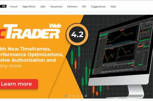 Screenshot der Webseite von cTrader