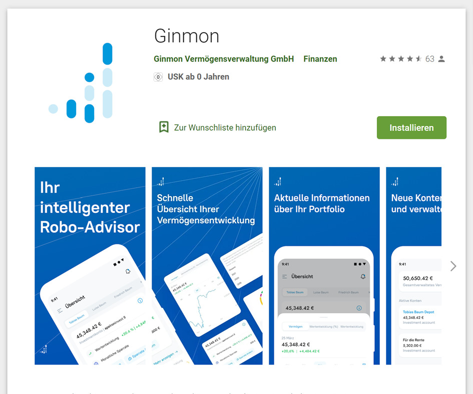 Ginmon App im Google Playstore