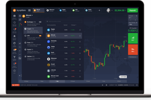 Kryptowährungen Handelsplattform IQ Option für Desktop