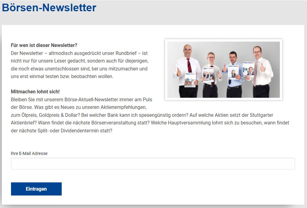 Boersen Newsletter Stuttgart