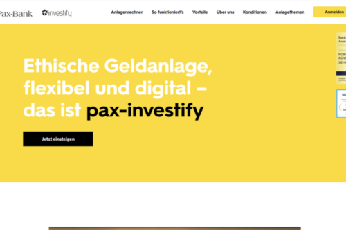Pax-Investy Webseite