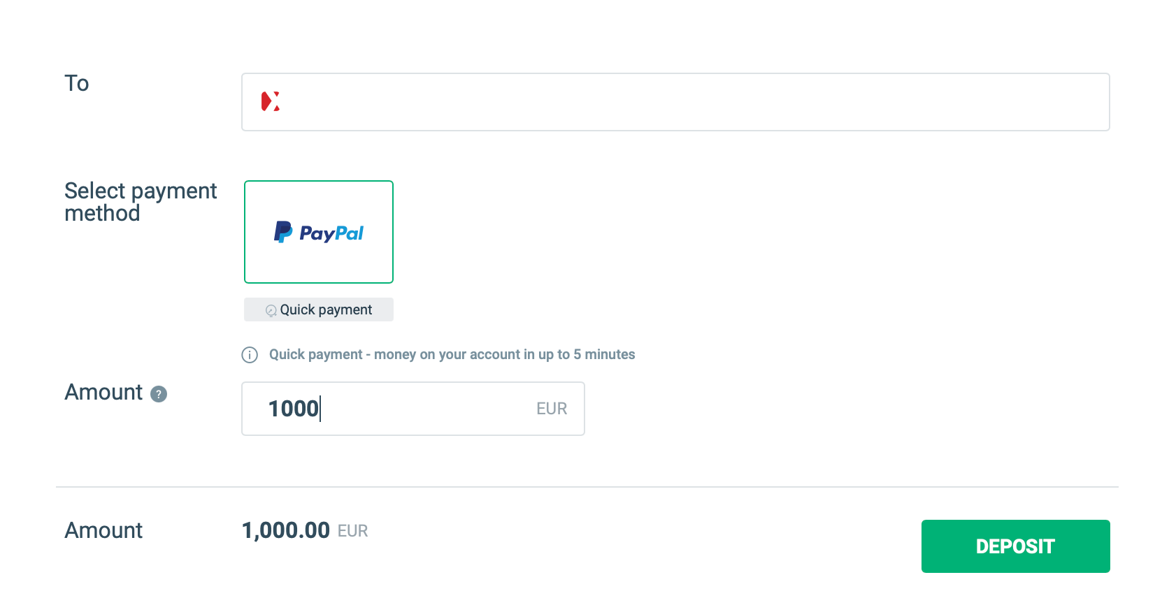 Einzahlung per PayPal bei XTB